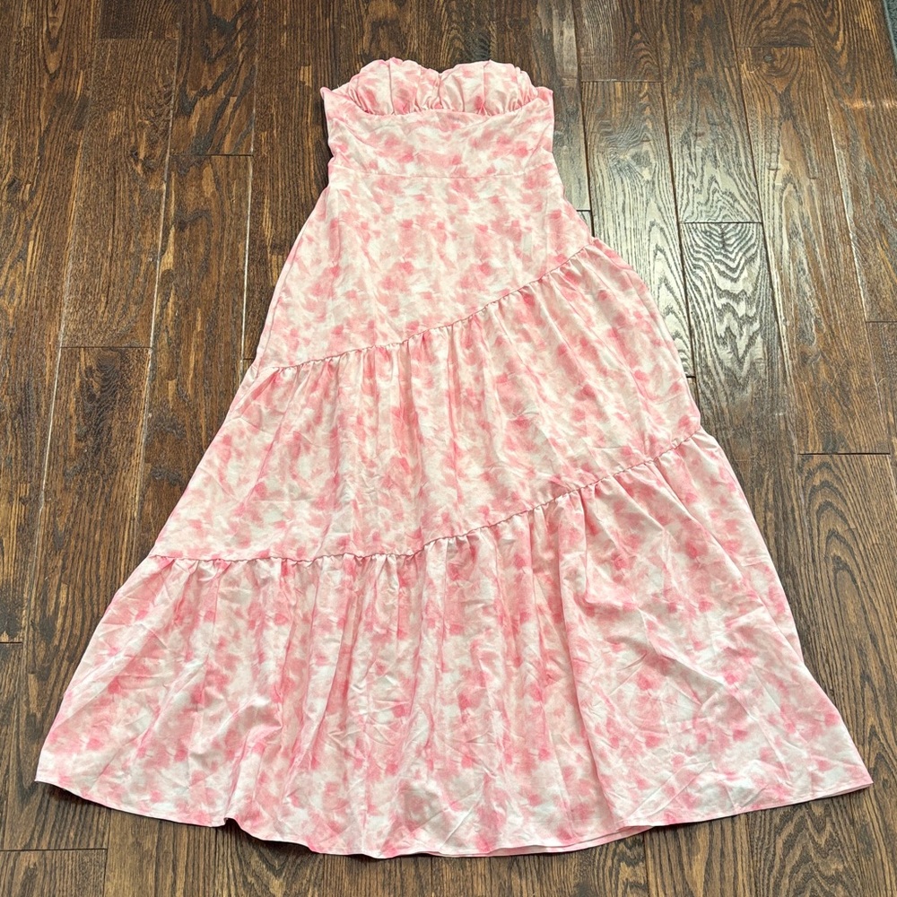Elegant Pink Strapless Dress